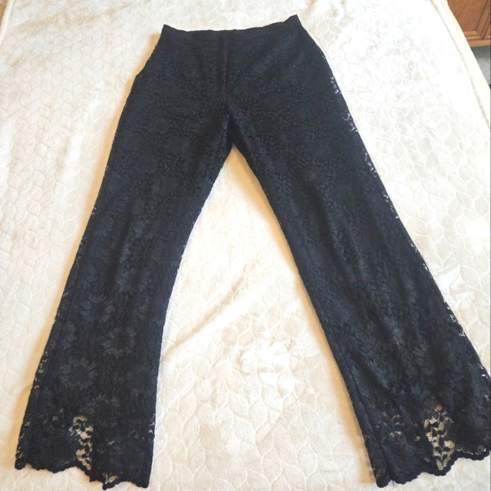 Will Smith Black Lace Flared Pants